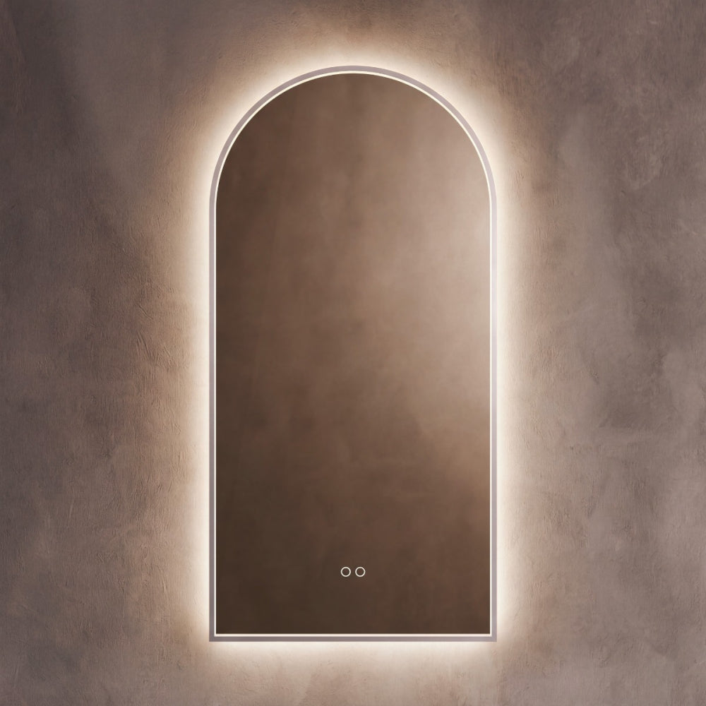 Kingsley Arch Mirror 50x100cm in Brushed Nickel - Origins Living, view 4