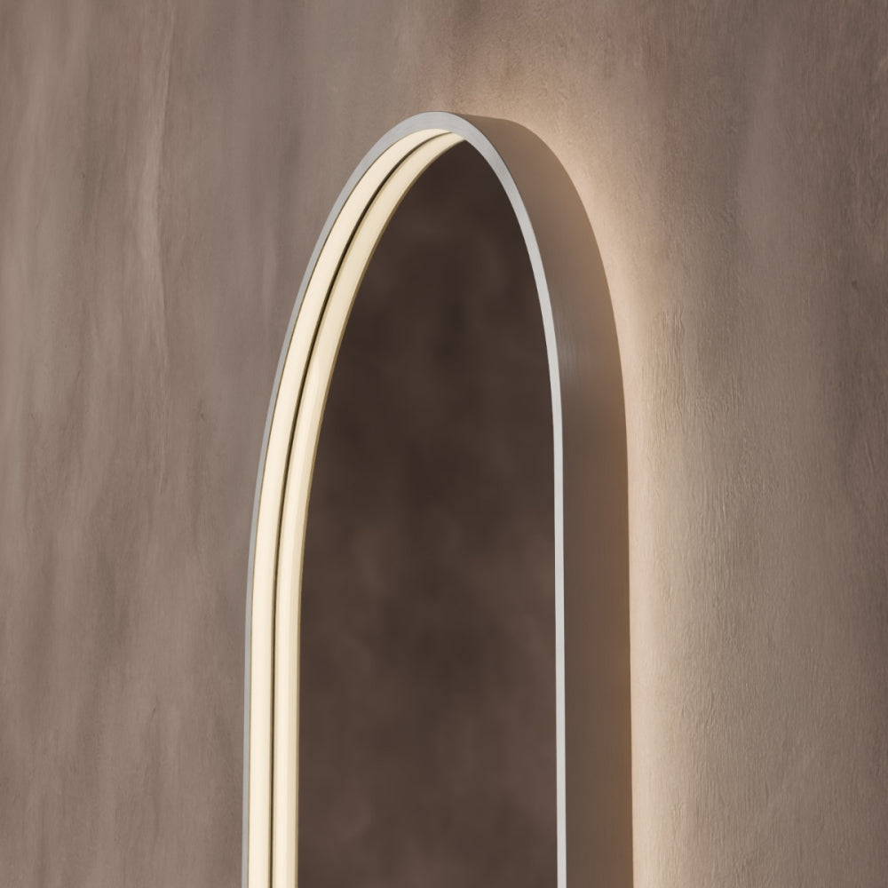 Kingsley Arch Mirror 50x100cm in Brushed Nickel - Origins Living, view 7