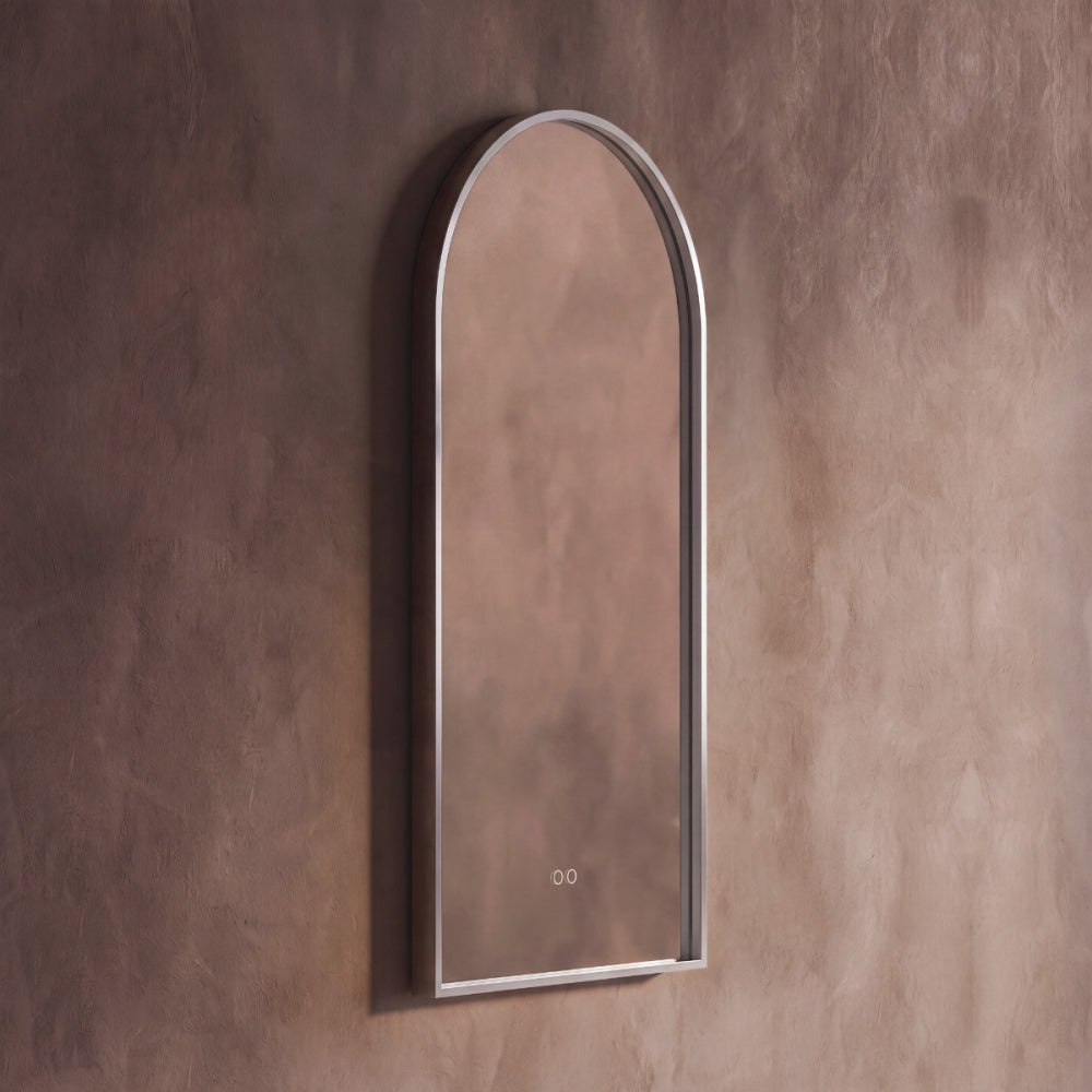 Kingsley Arch Mirror 50x100cm in Brushed Nickel - Origins Living, view 9