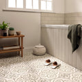 White slip-on slippers knightshayes green on chalk with soft cushioned interior and minimalist design