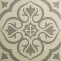 Gray and off-white ornate tile knightshayes light grey on chalk with symmetrical floral pattern for decorative use