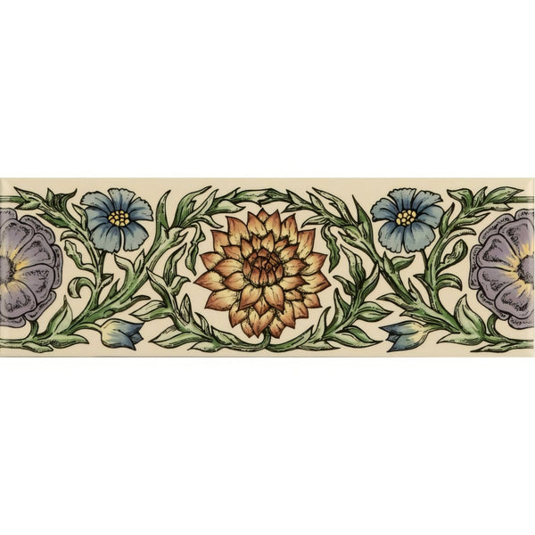 Garden Blue & Yellow Classical Decorative Border on County White