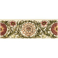 Cream-colored ceramic tile knot garden pink classical decorative border on county white with floral design