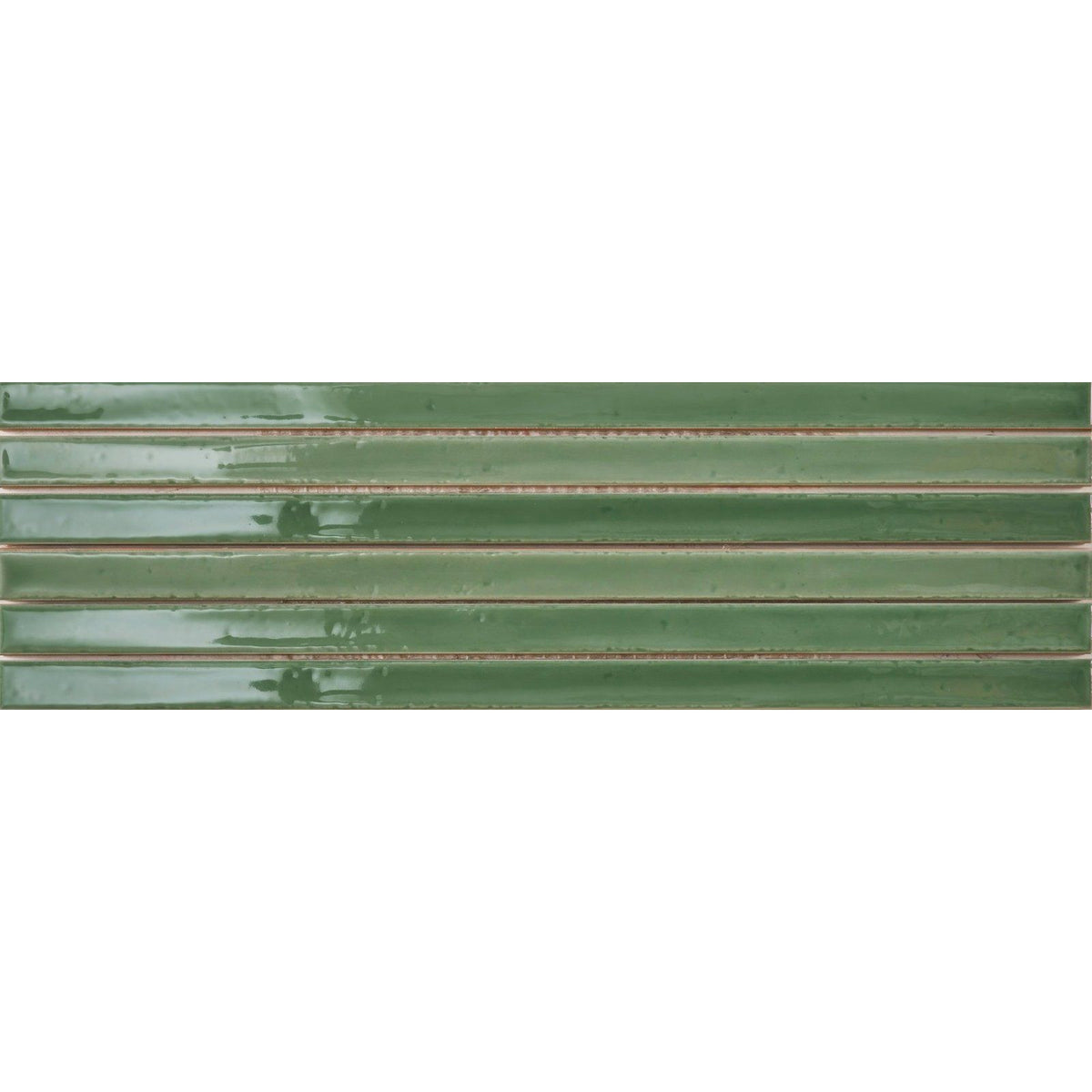 
Green ceramic koeda xl apple tiles with glossy finish and subtle horizontal ridges for wall decoration