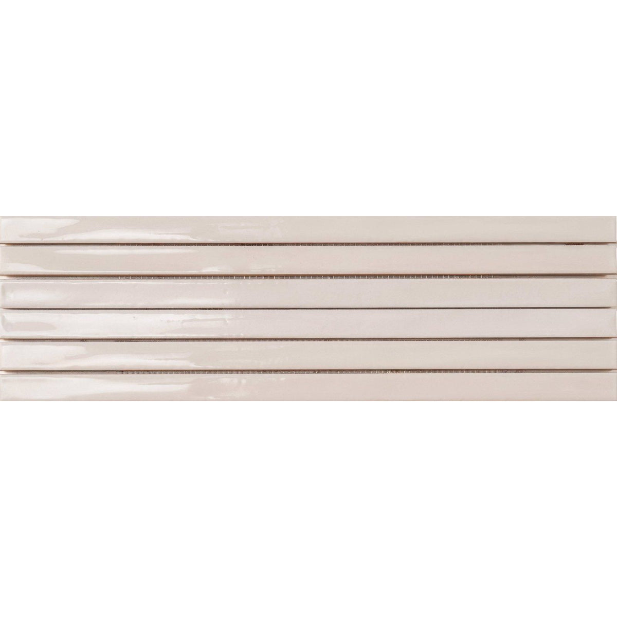 
Beige rectangular ceramic tiles koeda xl topaz with a glossy finish and subtle horizontal grooves