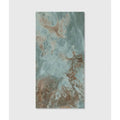 Komodo Porcelain Green rectangular teal, brown and beige marble-effect tile