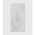 Komodo porcelain white rectangular tile with light gray marble effect subtle veining and smooth glossy finish