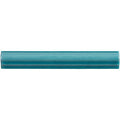 Lagoon ogee moulding teal ceramic tile with glossy finish and subtle horizontal ridges for decorative accents