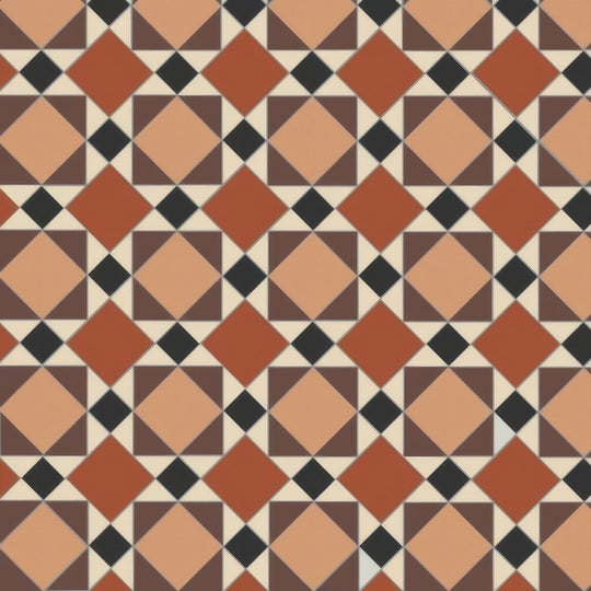 Lambeth Black, Brown, Buff, Red & White - alternate view