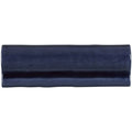 A sleek navy blue ceramic lapis torus moulding tile with a smooth glossy finish and slightly rounded edges