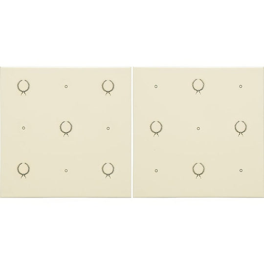Laudatory Wreath 2-tile Set Charcoal Grey on County White