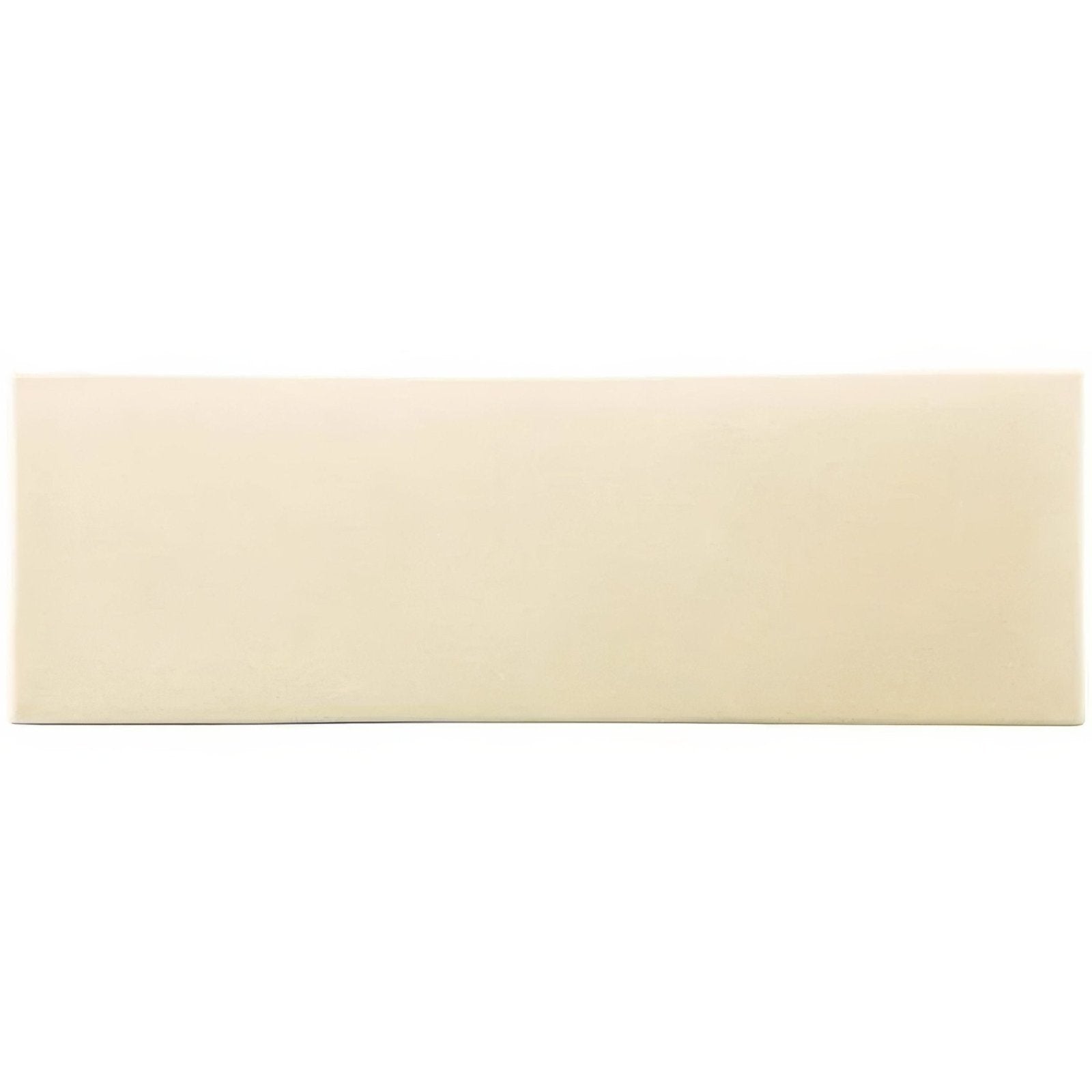 Cream-colored brick tile lavenham ceramic tile with a smooth glossy finish and rectangular shape