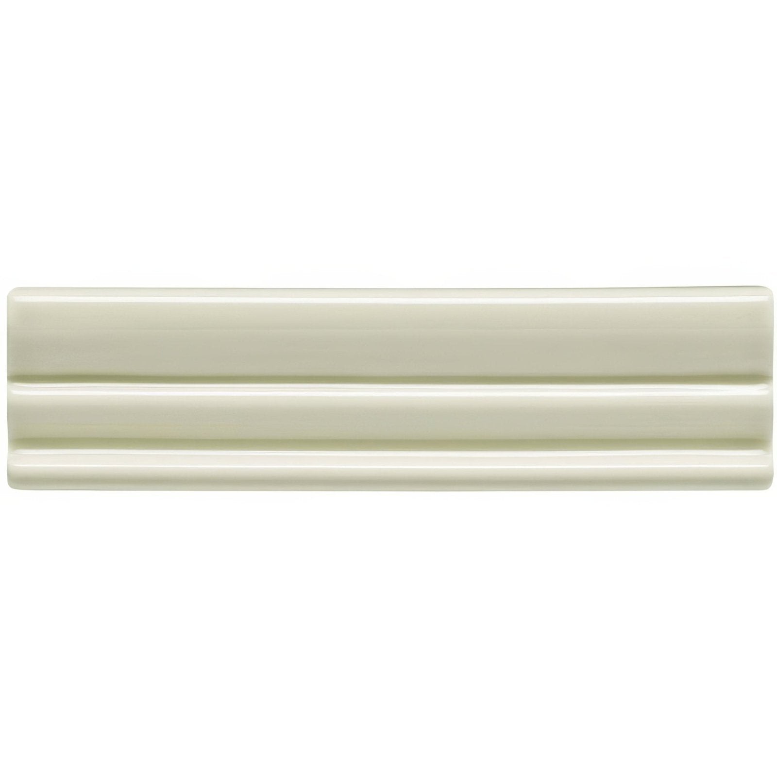 Cream-colored ceramic tile lavenham kensington with glossy finish and three parallel ridges
