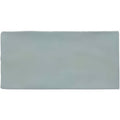 A rectangular matte-finished light blue ceramic wall tile lazul brick wall tile 20x10cm with rounded edges
