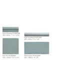 Four ceramic architectural mouldings and tiles including lazul torus and ogee moulding in muted gray blue