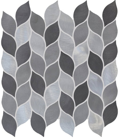 Leaf Aluminium Mosaic Grey Silver Mix