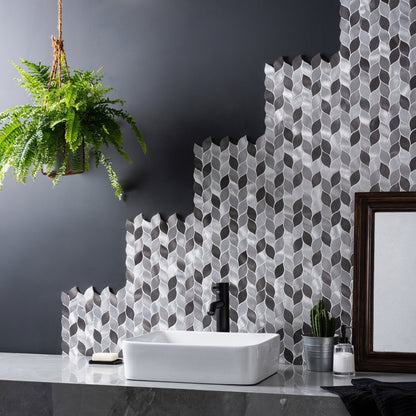 Leaf Aluminium Mosaic Grey Silver Mix