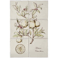 Beige ceramic tile wall mural lemon 6 tile panel on palomino with botanical illustration and elegant rutaceae citrus lemon text