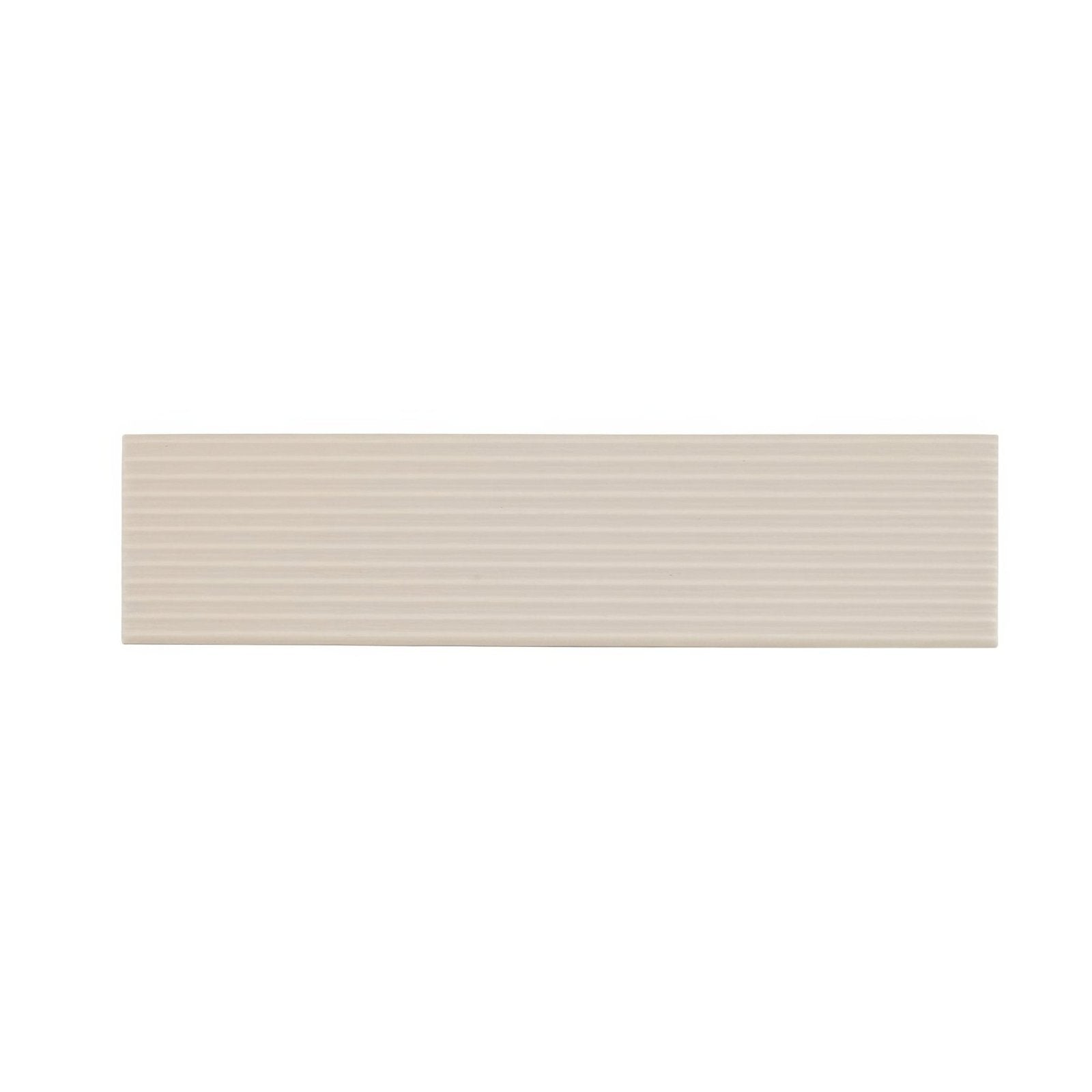 Beige rectangular levante ridge barley tile with subtle horizontal ridges ideal for wall and floor surfaces