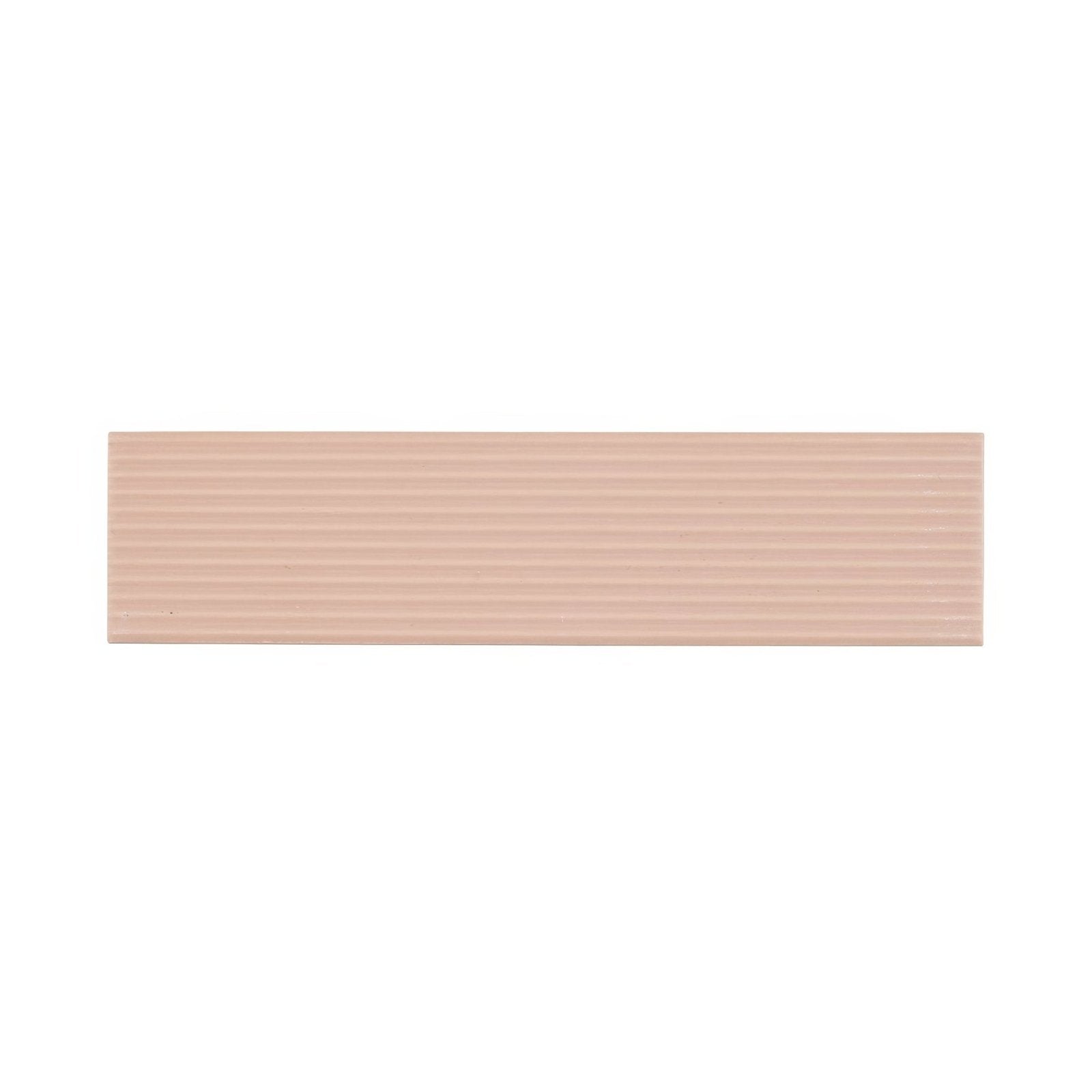 Beige clay rectangular tile levante ridge with subtle horizontal ridges ideal for wall and floor decor