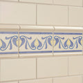 Lilium flower Border Tube-Lined Single Tile on County White