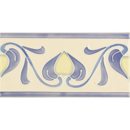 Lilium flower Border Tube - Lined Single Tile on County White