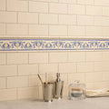 Lilium flower Border Tube-Lined Single Tile on County White – pattern detail