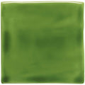 A square glossy lime green ceramic field tile with a smooth slightly reflective surface