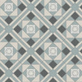 Lindisfarne dover white grey and revival grey geometric patterned floor tile with ornate white floral medallions