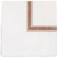 White ceramic napkin with textured rose gold border from linen corner sepia on cotton collection
