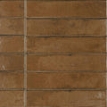 Brown rectangular lisbon terracotta shine tiles with textured earthy finish arranged in neat rows