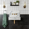 Liso white gloss 100x200 white marble sink with gold-toned fixtures and sleek modern design