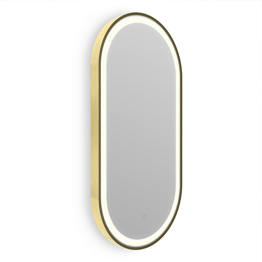 Lomax Light Capsule Mirror 40x80cm in Brushed Brass - Origins Living