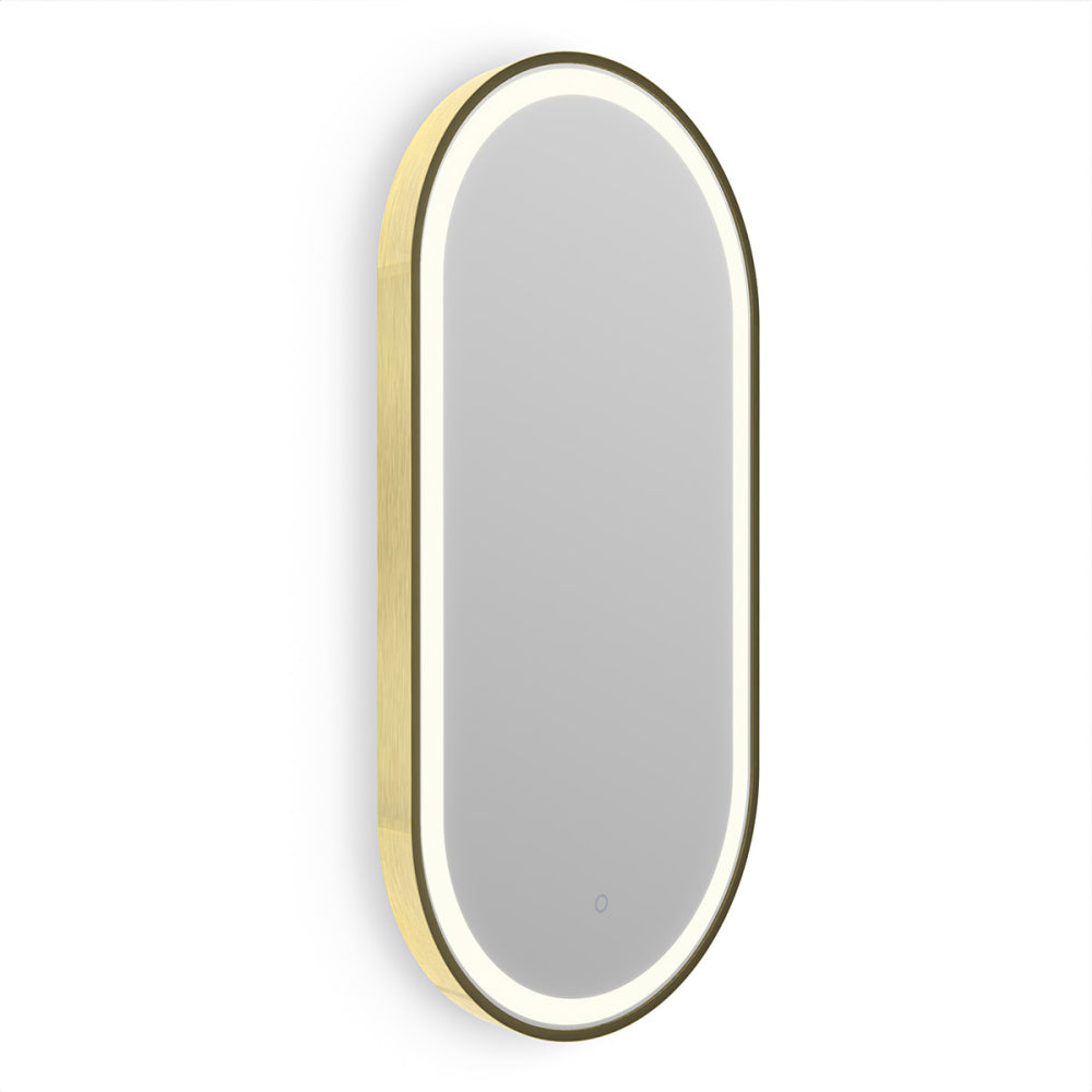 Lomax Light Capsule Mirror 40x80cm in Brushed Brass - Origins Living