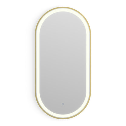 Lomax Light Capsule Mirror 40x80cm in Brushed Brass - Origins Living, view 3