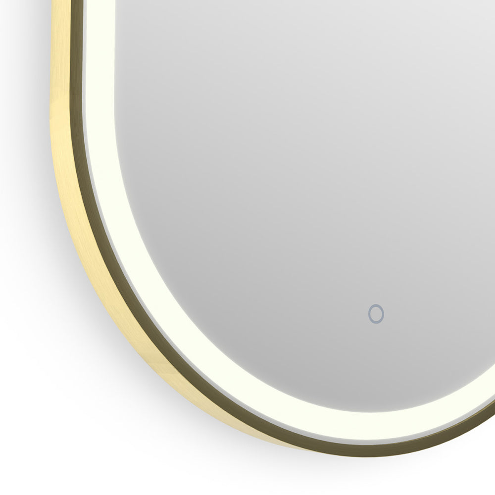 Lomax Light Capsule Mirror 40x80cm in Brushed Brass - Origins Living, view 4