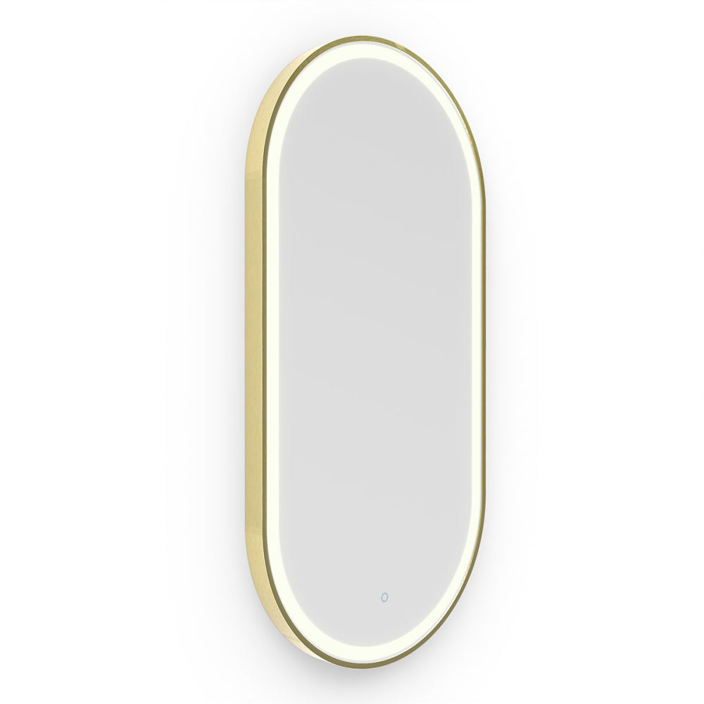 Lomax Light Capsule Mirror 50x100cm in Brushed Brass - Origins Living
