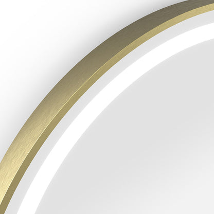Lomax Light Round Mirror 70cm in Brushed Brass - Origins Living, view 2