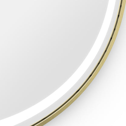 Lomax Light Round Mirror 70cm in Brushed Brass - Origins Living, view 4