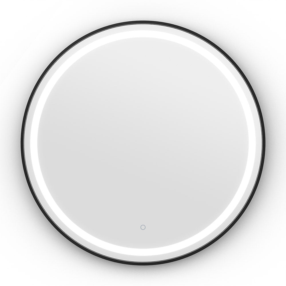 Lomax Light Round Mirror 70cm in Black - Origins Living, view 3