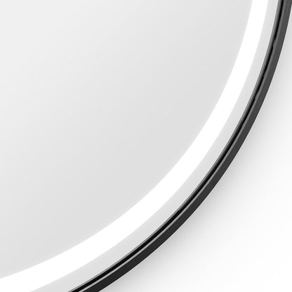 Lomax Light Round Mirror 70cm in Black - Origins Living, view 4