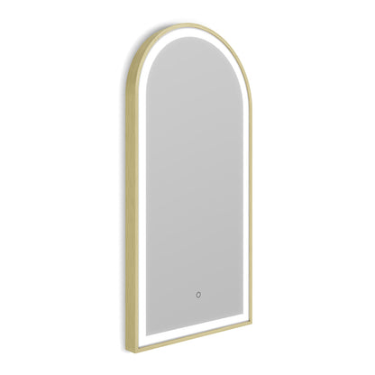 Lomax Light Arch Mirror 40x80cm in Brushed Brass - Origins Living