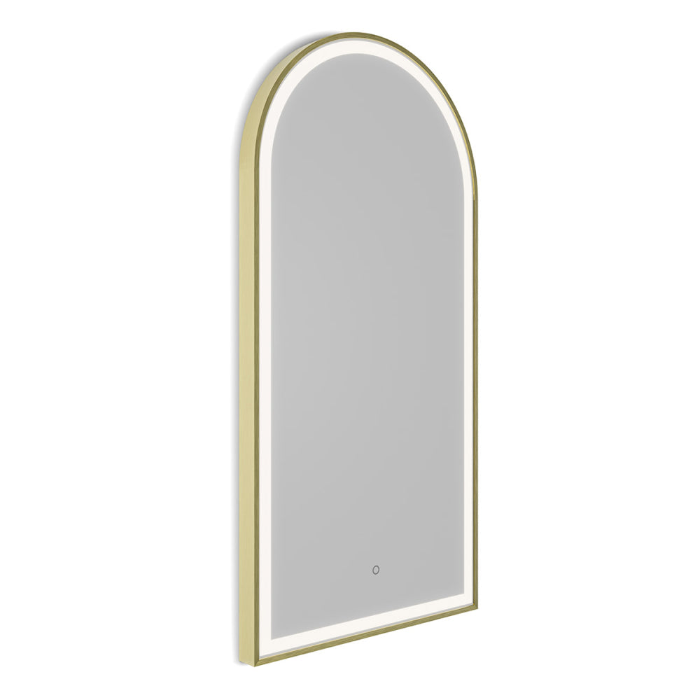 Lomax Light Arch Mirror 50x100cm in Brushed Brass - Origins Living, view 2