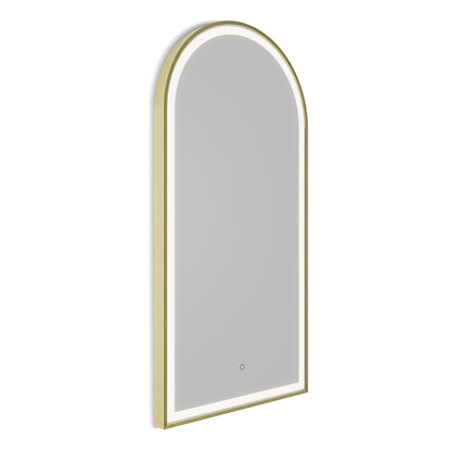 Lomax Light Arch Mirror 50x100cm in Brushed Brass - Origins Living, view 2