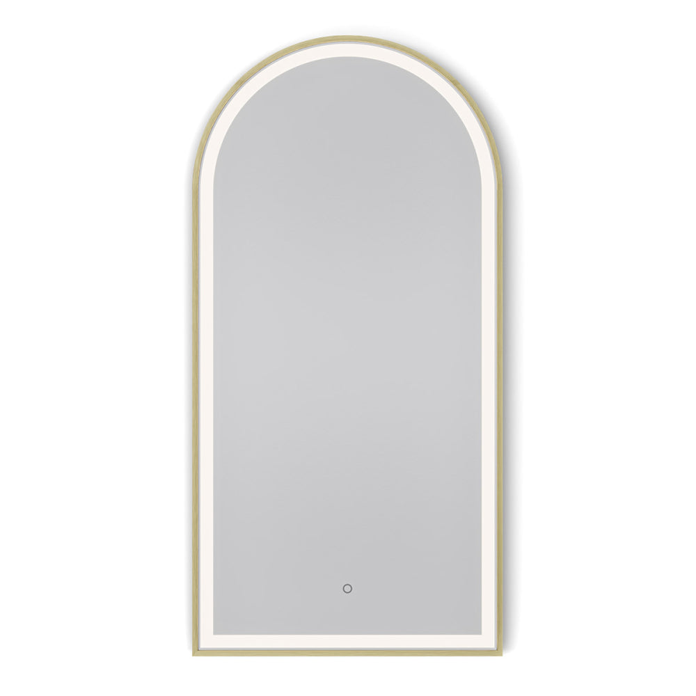 Lomax Light Arch Mirror 50x100cm in Brushed Brass - Origins Living, view 4