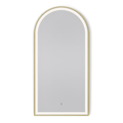 Lomax Light Arch Mirror 50x100cm in Brushed Brass - Origins Living, view 4