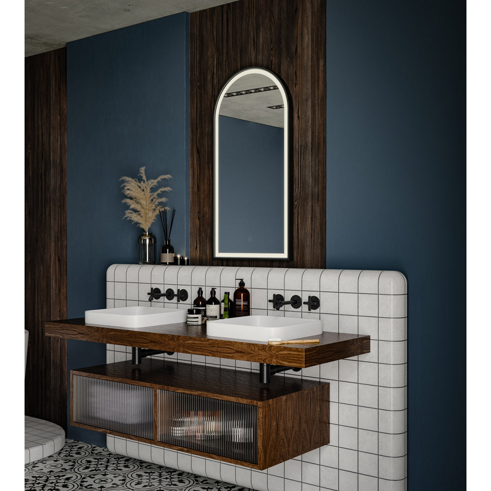 Lomax Light Arch Mirror 40x80cm in Black - Origins Living, view 6