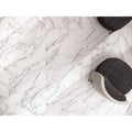 White matt loira 1856 floor tiles with white marble effect and elegant gray veining for stylish interiors