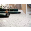 White marble-effect floor tiles with elegant gray veining loira 1857 white polished for polished flooring