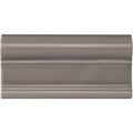 Gray ceramic london stone victoria moulding tile with smooth glossy finish and subtle horizontal ridges